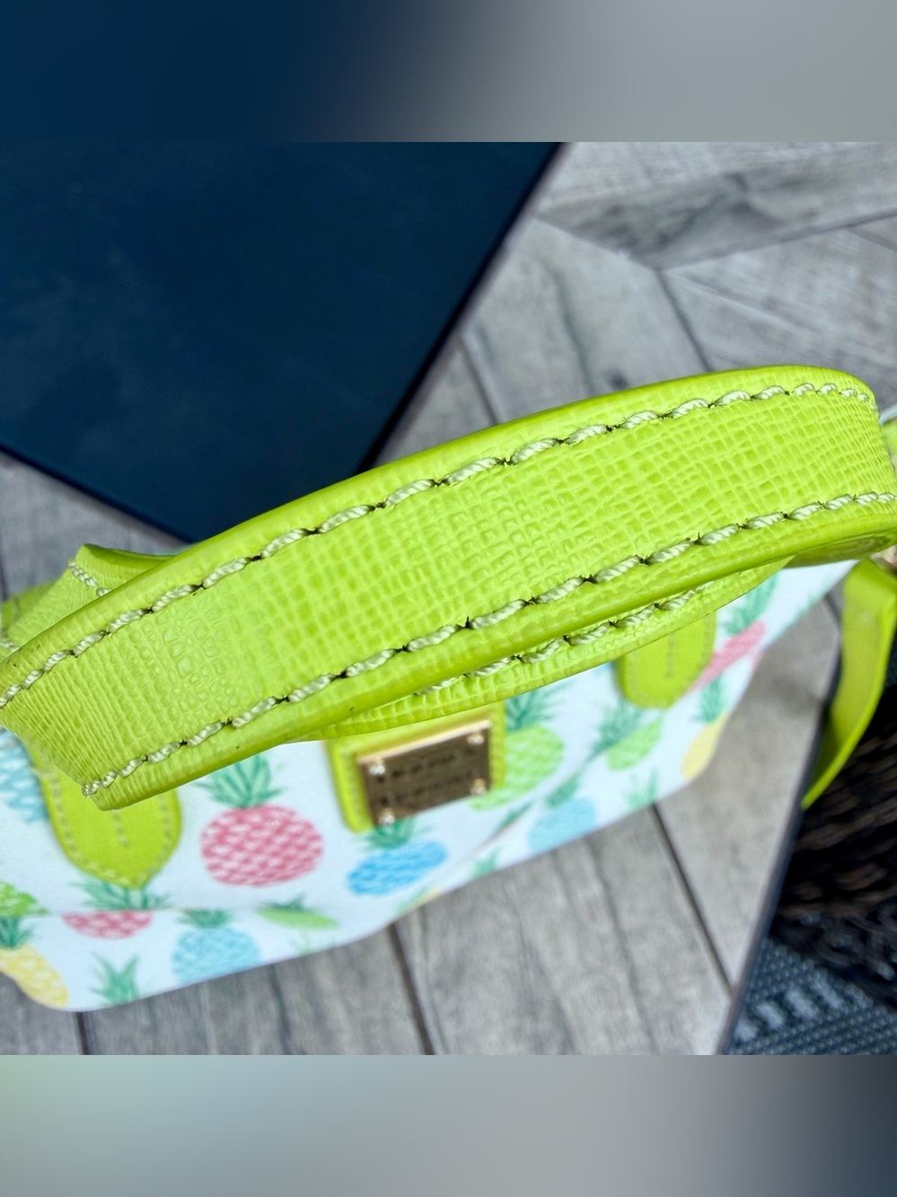 Dooney & Bourke Pineapple Mini Ruby Crossbody Bag Satchel Purse Summer EUC - Picture 5 of 16